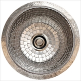 Linkasink Stainless Steel Mosaic Small Round Flat Bottom V042  40,6х40,6 см