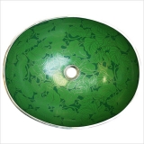 Linkasink Green Leaves Oval CL010  44,5х35,6 см